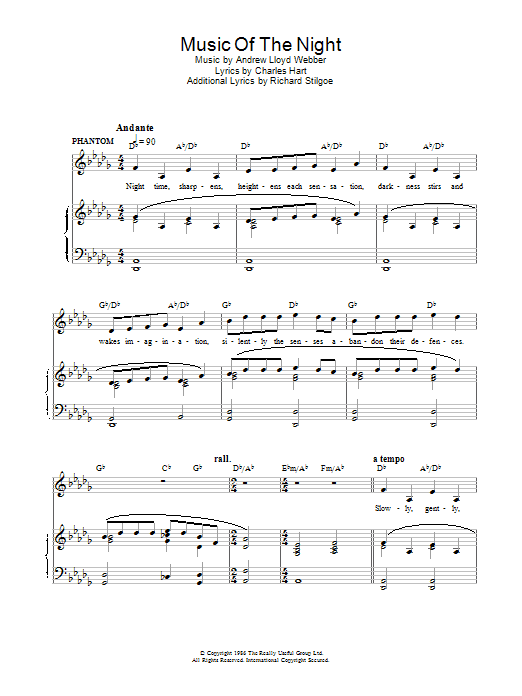Product picture to: The Music Of The Night (from The Phantom Of The Opera)