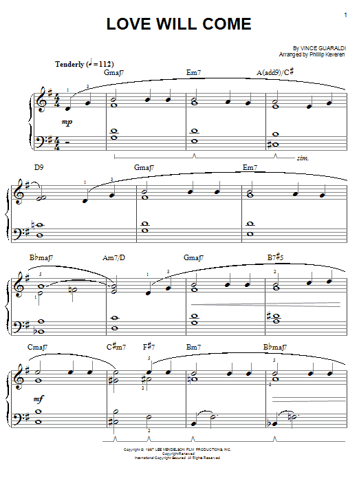 Product picture to: Love Will Come (arr. Phillip Keveren)