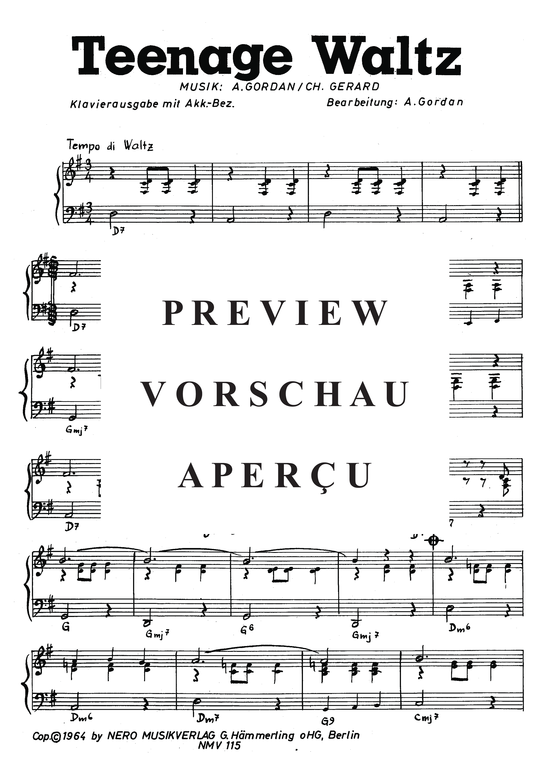 Produktgalerie: Seite 4 von 4 Teenage Waltz, Carpenter, 	Cliff, Klavier Solo