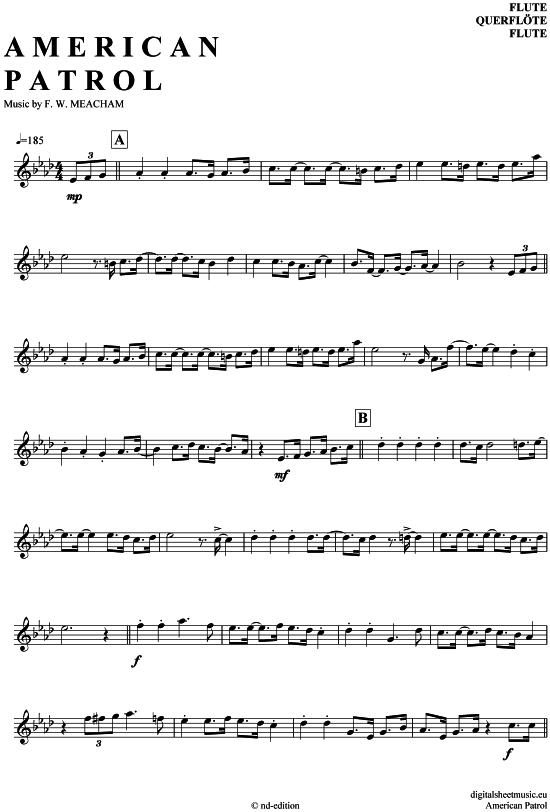 Product gallery: Page 1 of 5 American Patrol , Miller, Glenn, (transverse flute)