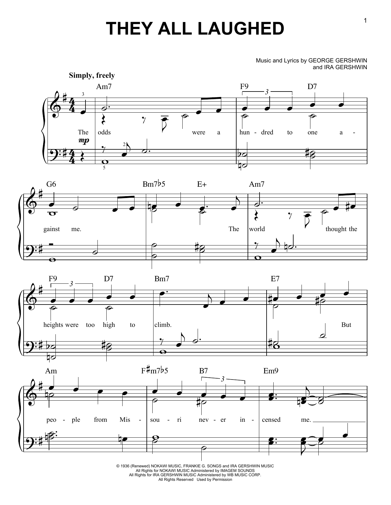 Produktgalerie: Seite 1 von 1 They All Laughed, George Gershwin, Klavier