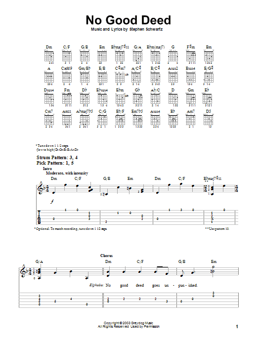 Produktbild zu: No Good Deed (from Wicked)