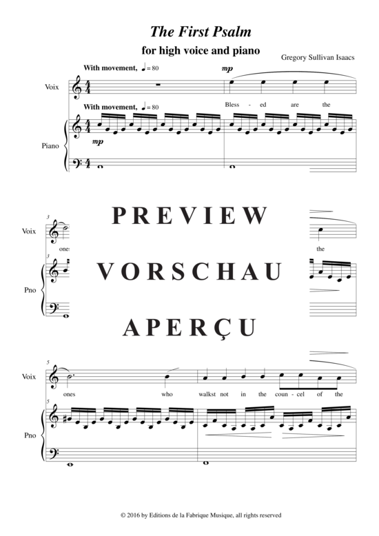 gallery: The First Psalm , , (Gesang hoch + Klavier)