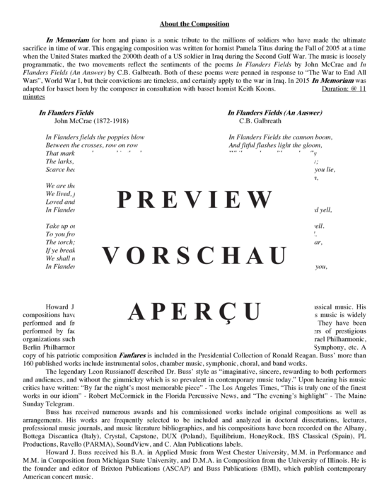 Produktgalerie: Seite 3 von 21 In Memoriam , , (Horn und Klavier)