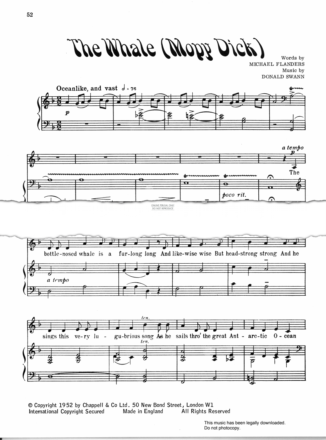 gallery: The Whale (Moby Dick), Donald Swann, Gesang, Klavier