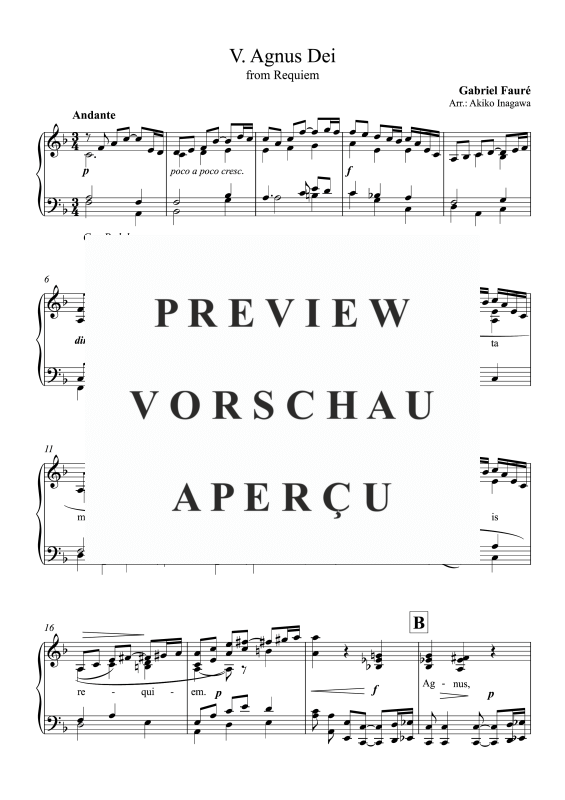 Product gallery: Page 2 of 5 Requiem - V. Agnus Dei, Inagawa, Akiko, Solo Piano