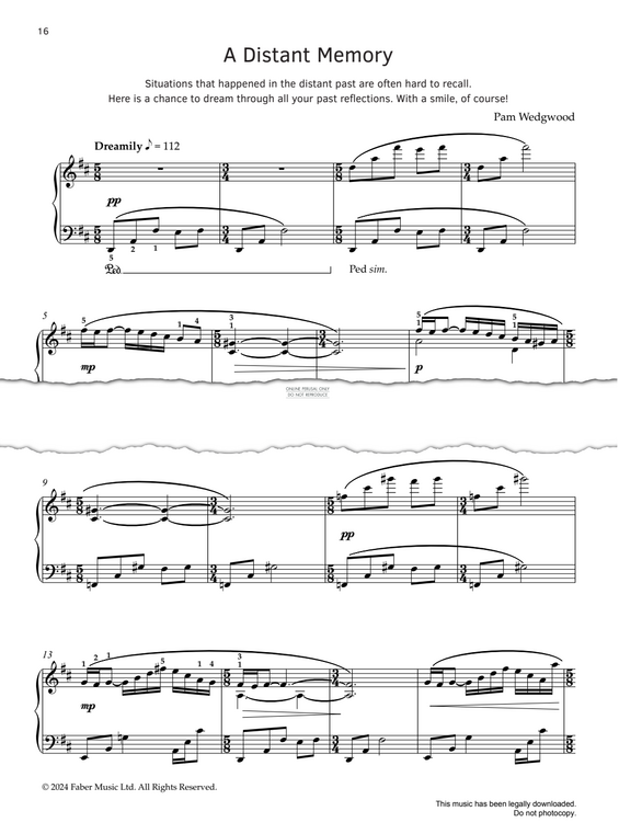 Produktgalerie: Seite 1 von 1 A Distant Memory, Pam Wedgwood, Klavier