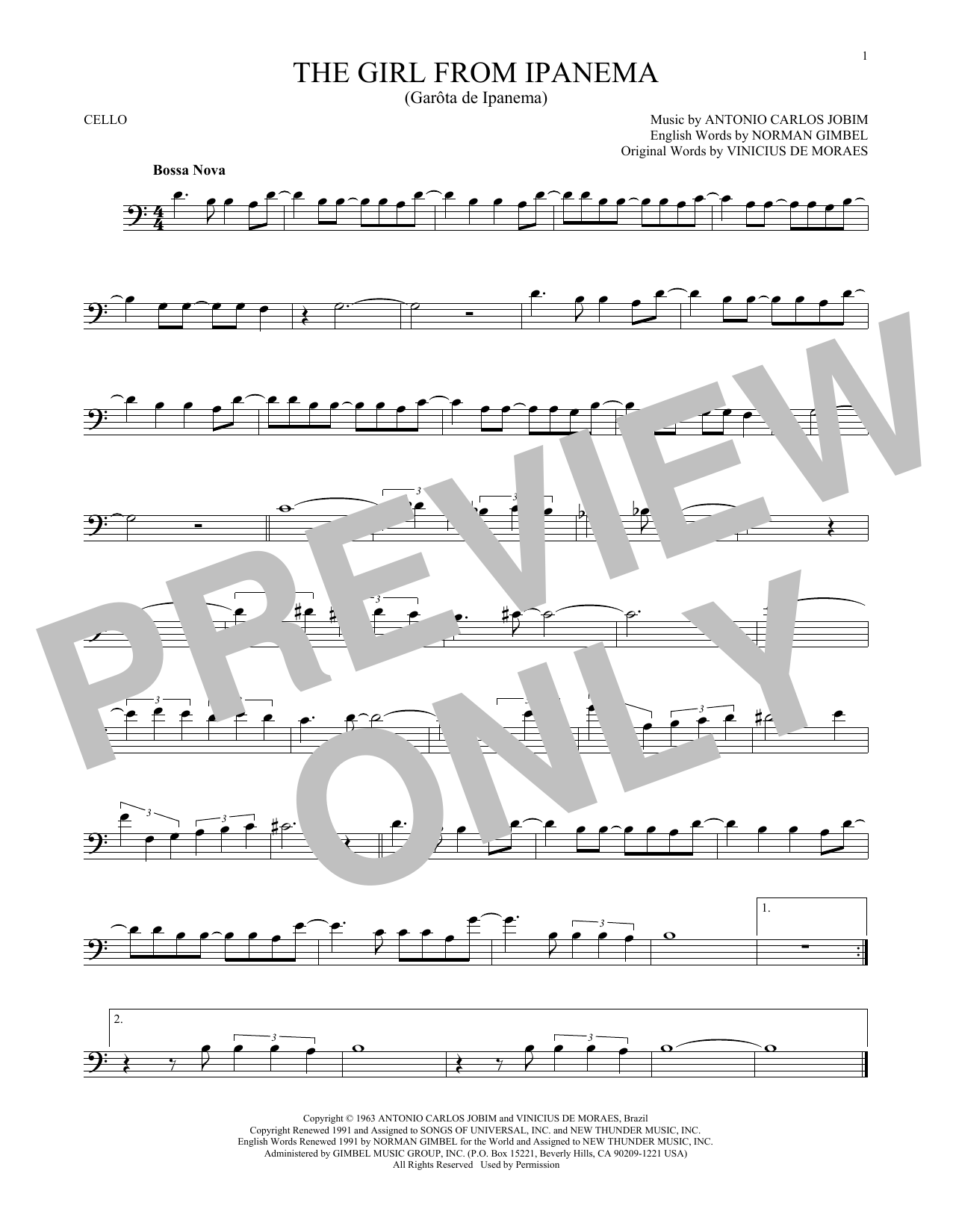 Produktgalerie: Seite 1 von 1 The Girl From Ipanema (feat. Astrud Gilberto), Stan Getz & João Gilberto, Violoncello