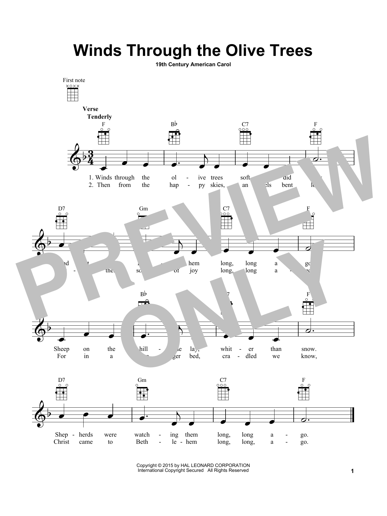 Product gallery: Page 1 of 1 Winds Through The Olive Trees, 19th Century American Carol