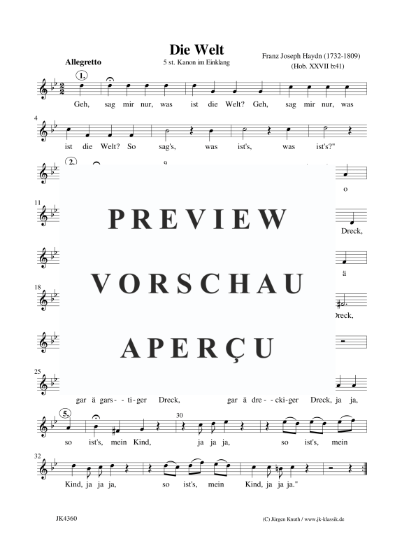 Produktbild zu: Die Welt / (Hob. XXVII b:41)Joseph Haydn