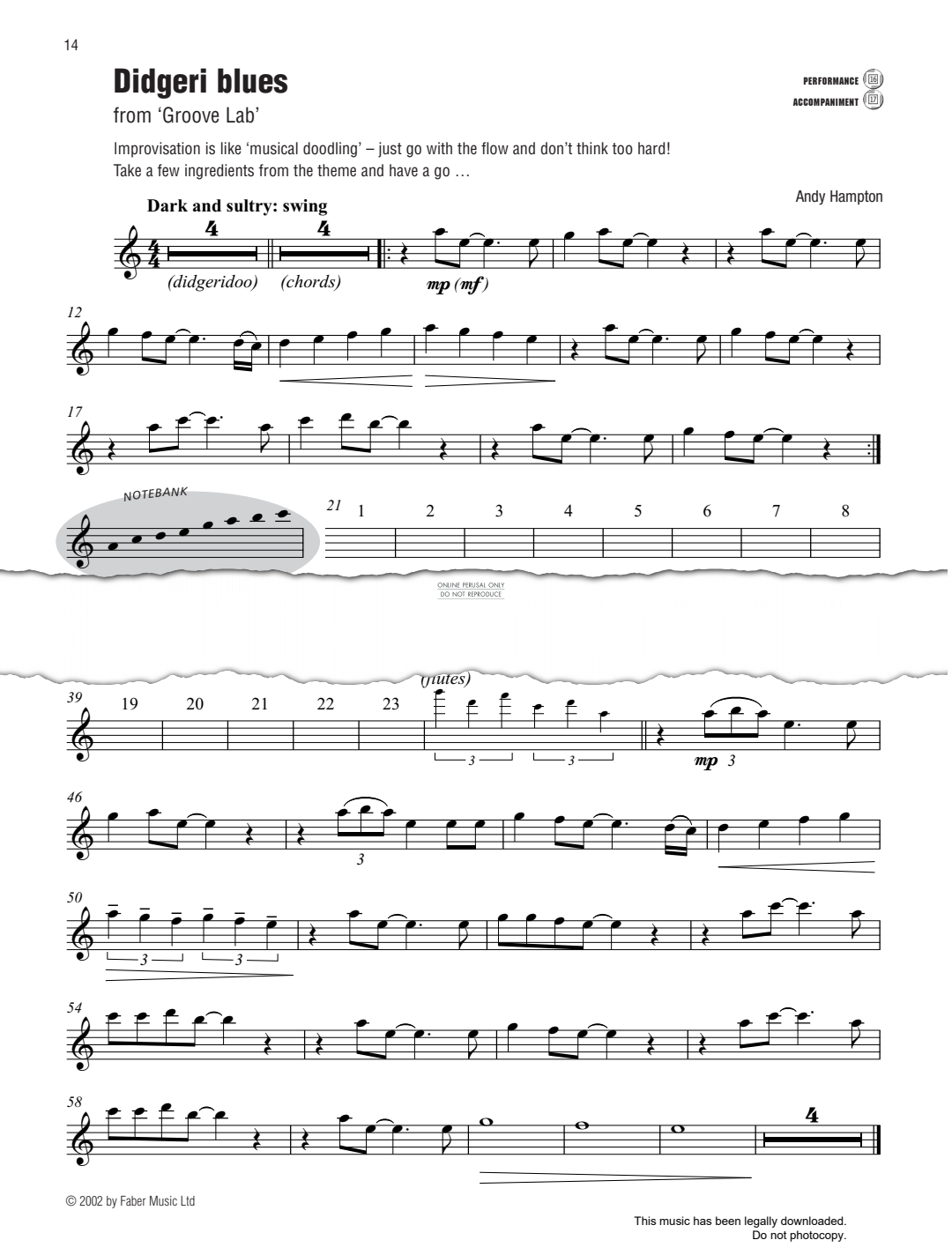 Product gallery: Page 1 of 1 Didgeri Blues (from 'Groove Lab'), Andy Hampton