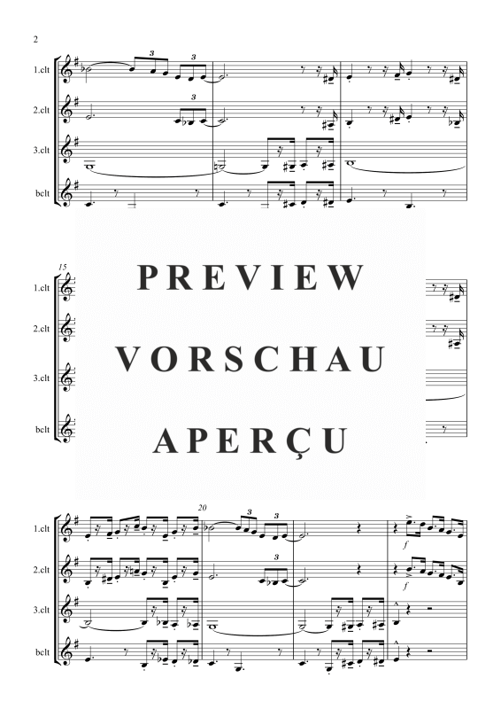 gallery: Pink Panther, , Clarinet Quartet 3x Clarinet In Bb and Bass Clarinet