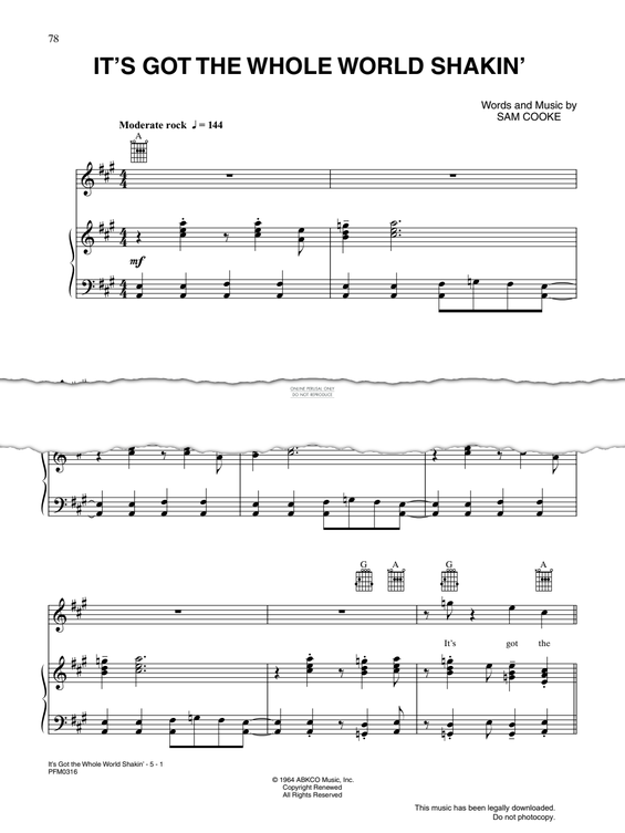 Produktgalerie: Seite 1 von 1 It's Got The Whole World Shakin', Sam Cooke, Gesang, Gitarre, Klavier