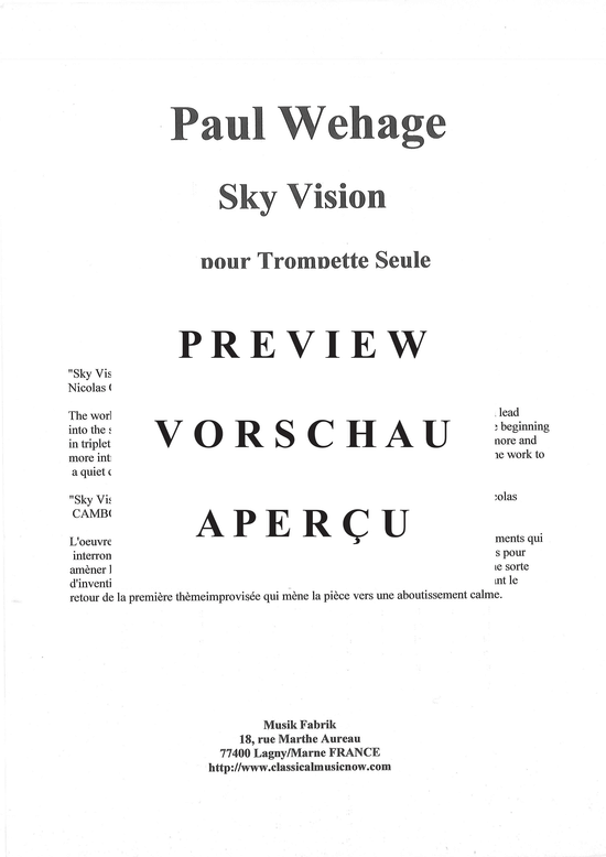 Produktgalerie: Seite 2 von 6 Sky Vision , , (Trompete Solo)