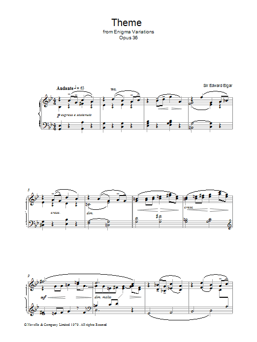Product gallery: Page 1 of 1 Theme from The Enigma Variations, Op.36, Edward Elgar