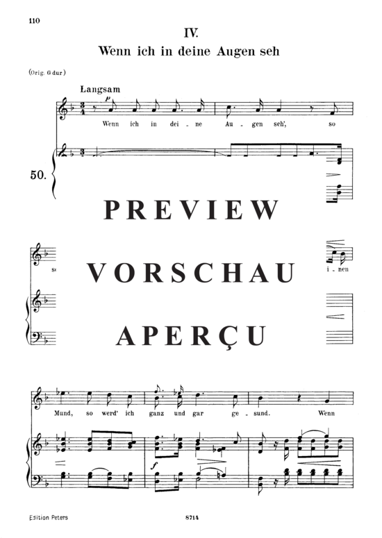 gallery: Wenn ich in deine Augen seh Op.48 No.4, , Gesang mittel und Klavier