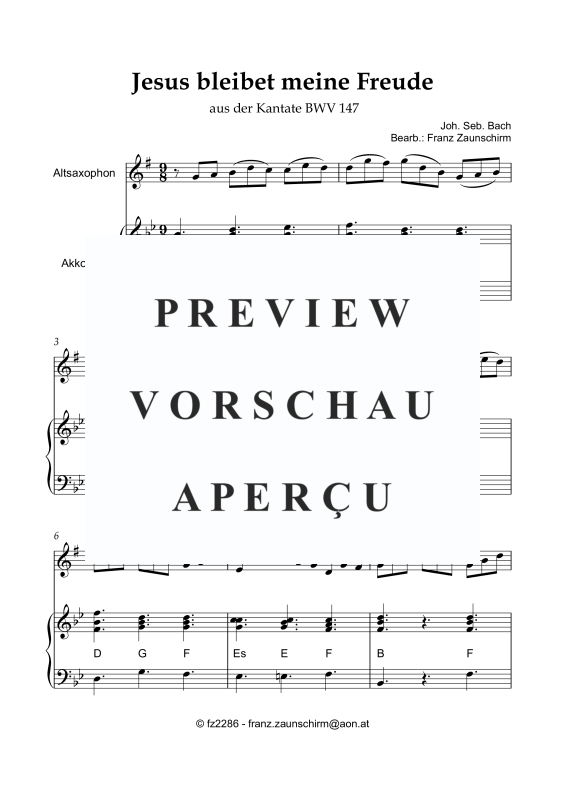Product gallery: Page 2 of 8 Jesus bleibet meine Freude, , Alto Saxophone and Accordion