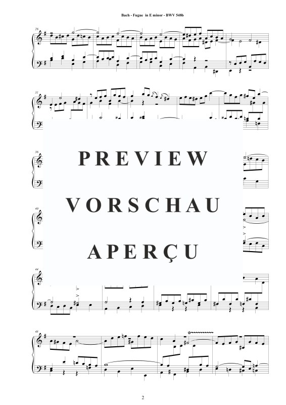 Produktgalerie: Seite 3 von 11 Fuge in E-Moll BWV 548b, , Klavier Solo