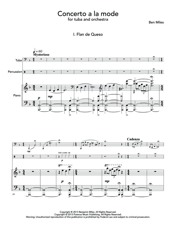 Product gallery: Page 1 of 11 Concerto a la mode, , (tuba percussion piano)