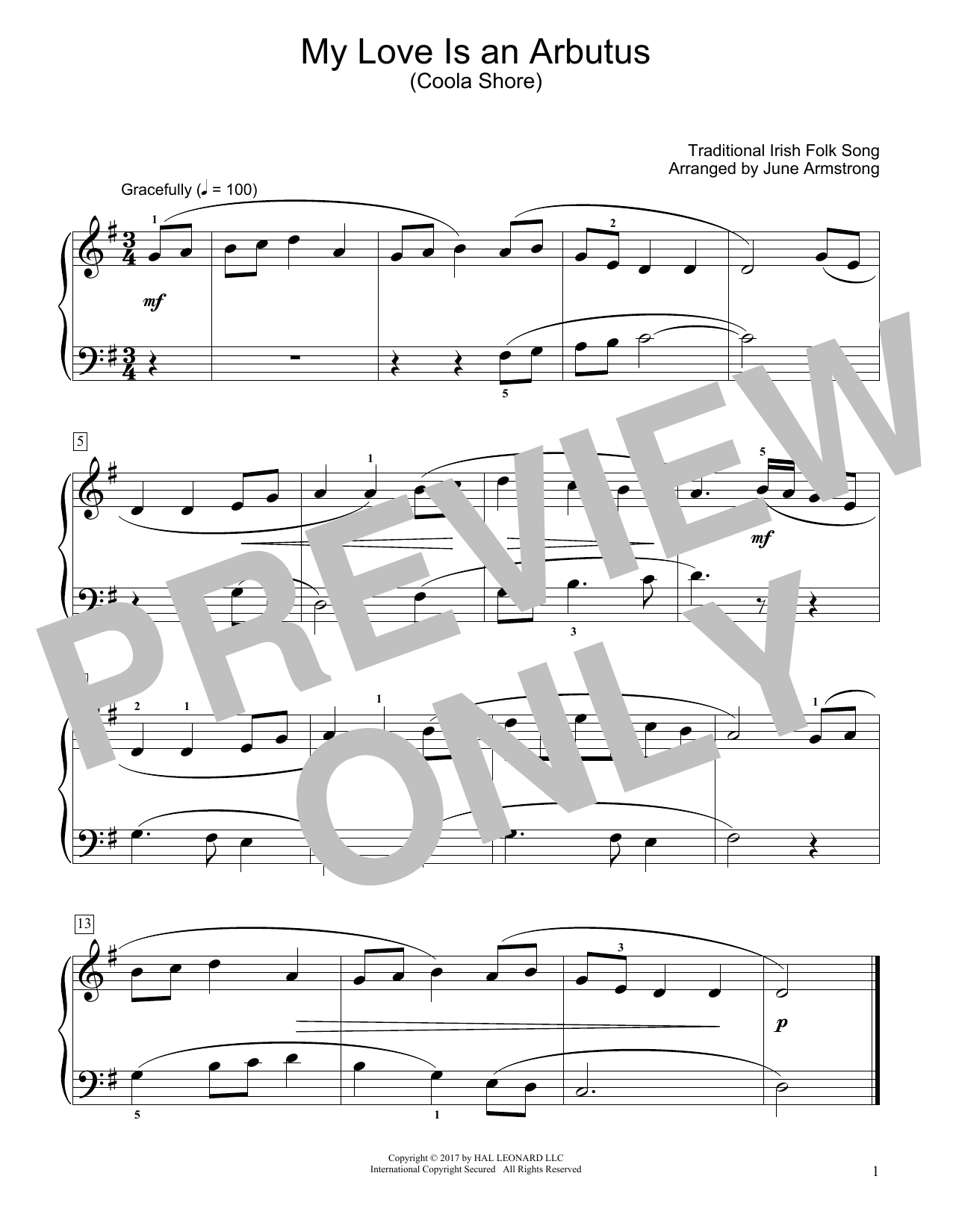 Product picture to: My Love Is An Arbutus (Coola Shore) (arr. June Armstrong)