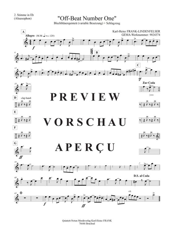 Produktgalerie: Seite 11 von 21 Off-Beat Number One , , (Quintett, variable Besetzung)