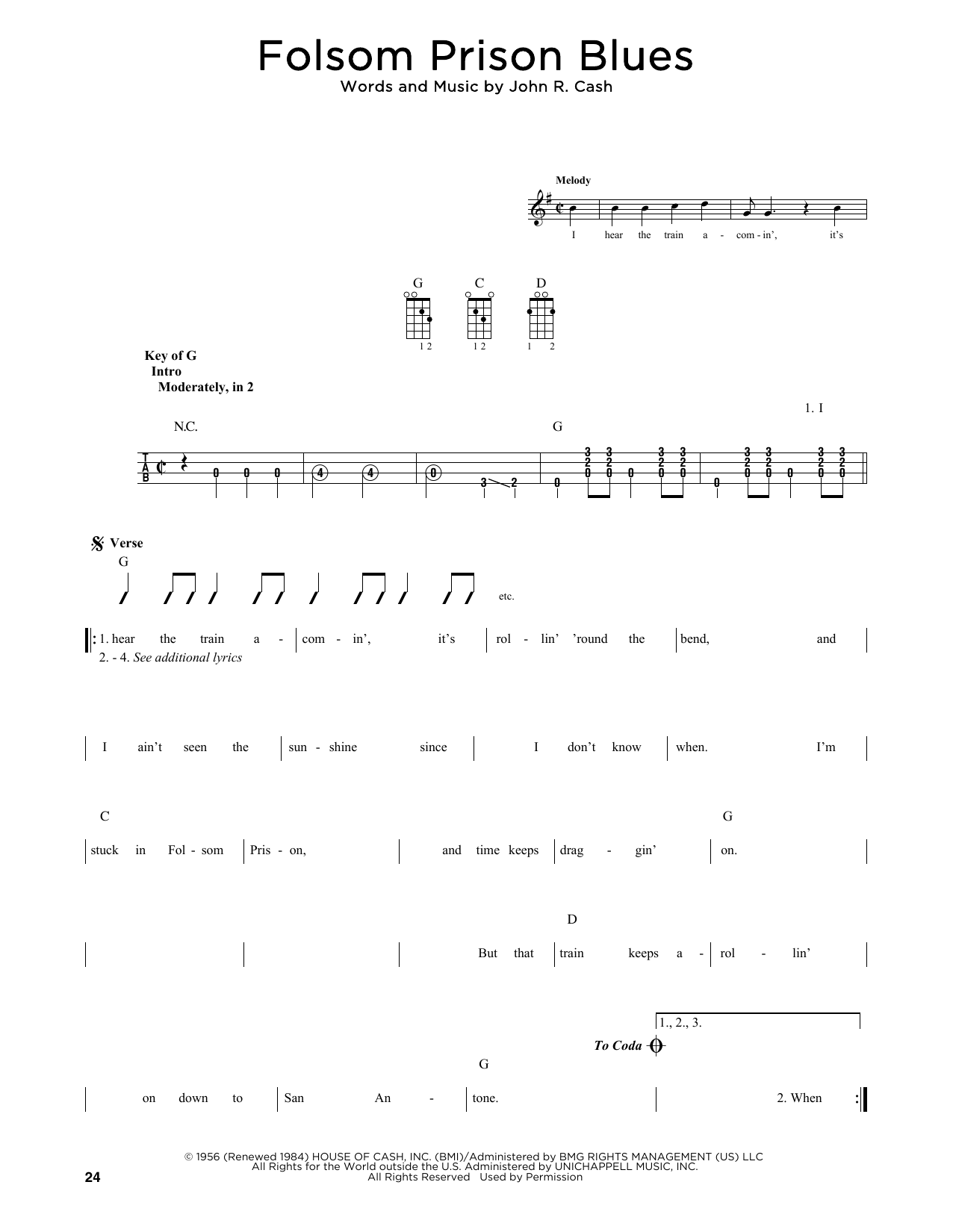 Produktgalerie: Seite 1 von 1 Folsom Prison Blues (arr. Fred Sokolow), Johnny Cash