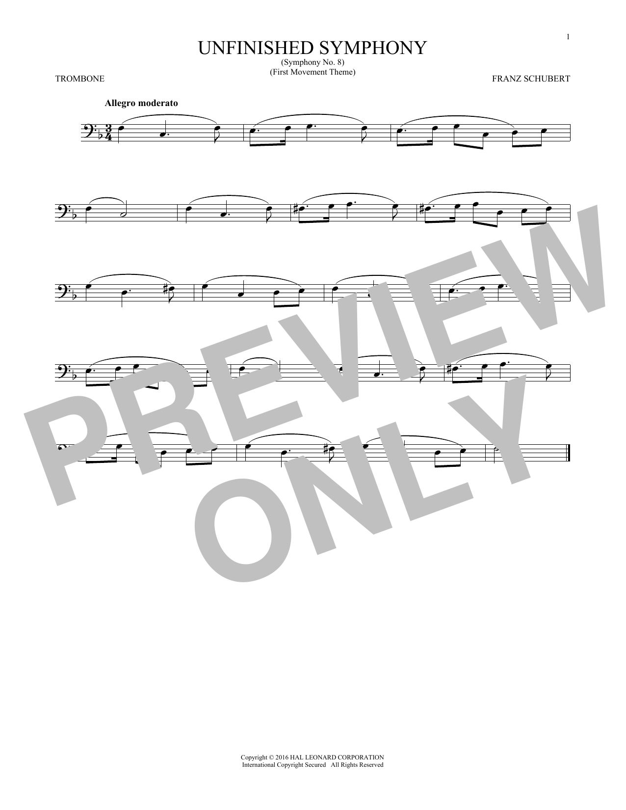 Product gallery: Page 1 of 1 The Unfinished Symphony (Theme), Franz Schubert