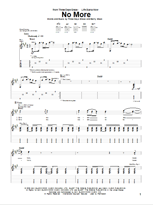 Produktgalerie: Seite 1 von 1 No More, Three Days Grace, Gitarre