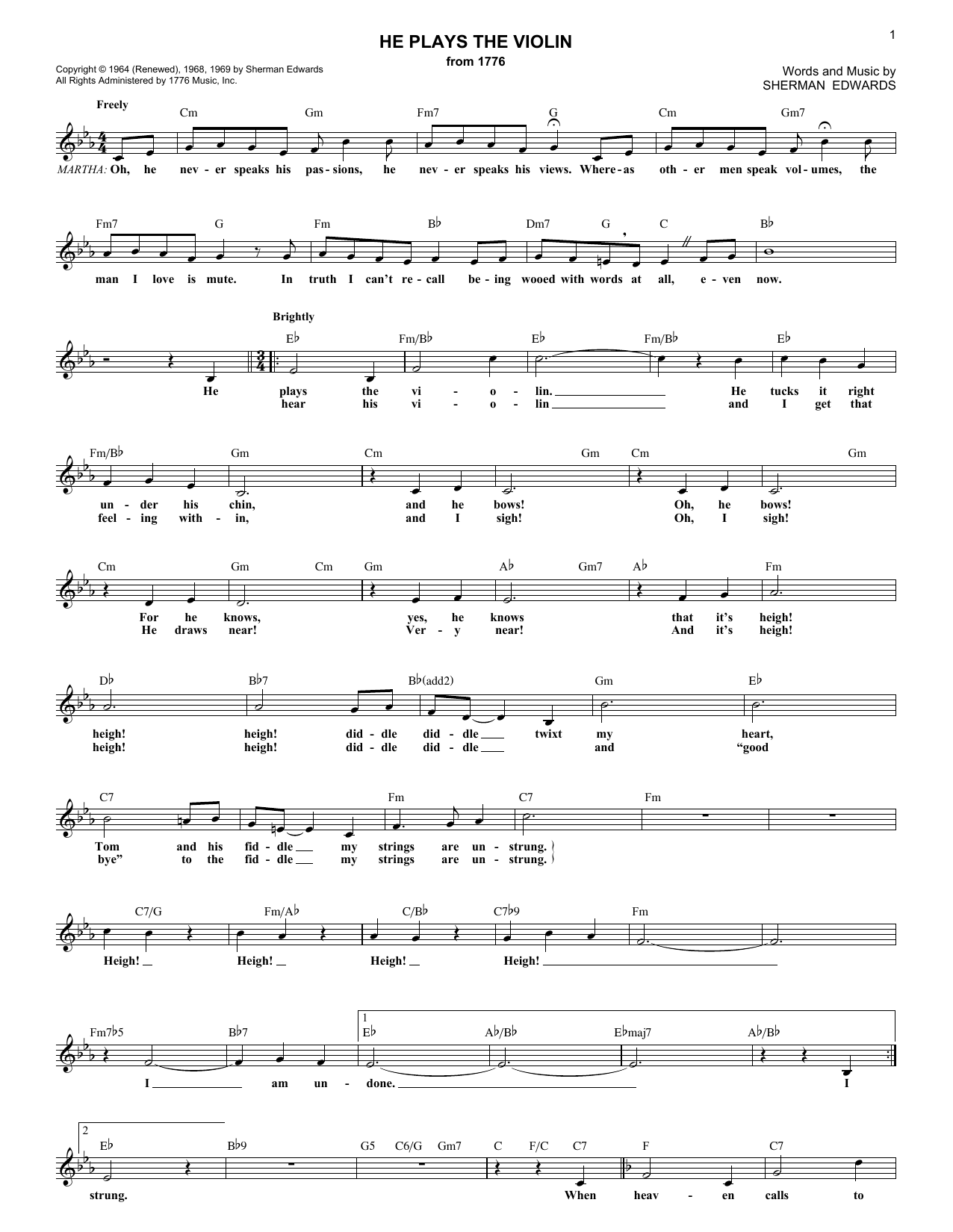 Produktbild zu: He Plays The Violin (from 1776)