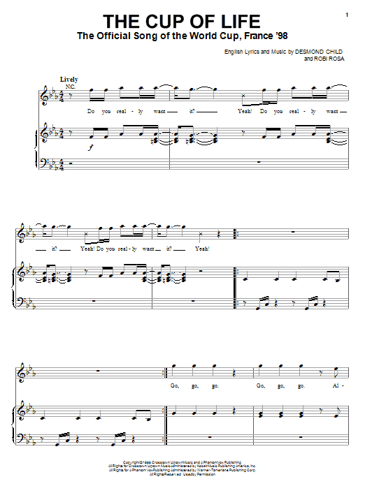 Produktgalerie: Seite 1 von 1 The Cup Of Life, Ricky Martin, Gesang, Gitarre, Klavier