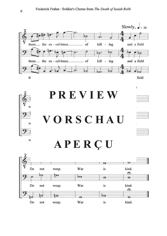 Product gallery: Page 7 of 7 Soldier´s Chorus from The Death of Isaiah Robb , , (male choir TBB)