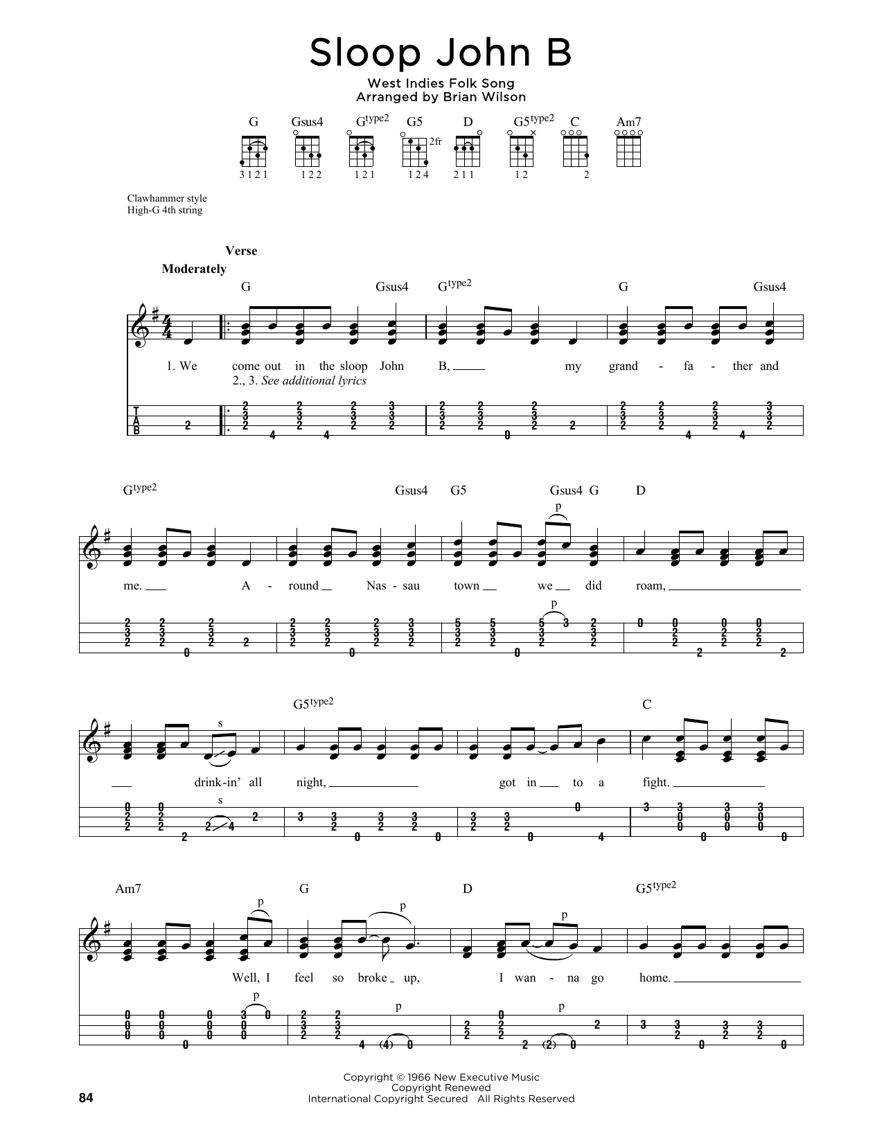 Product gallery: Page 1 of 1 Sloop John B (arr. Jim Schustedt), The Beach Boys