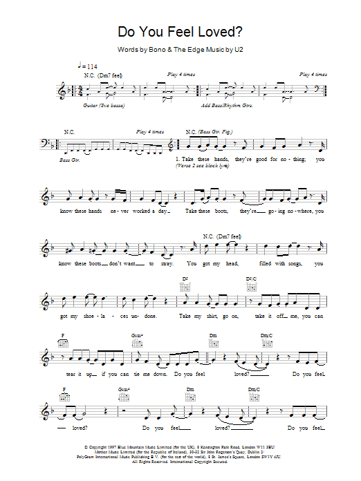 Produktgalerie: Seite 1 von 1 Do You Feel Loved?, U2, Melodieinstrument
