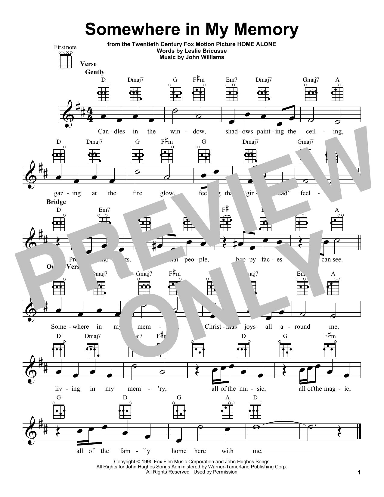 Product gallery: Page 1 of 1 Somewhere In My Memory, John Williams