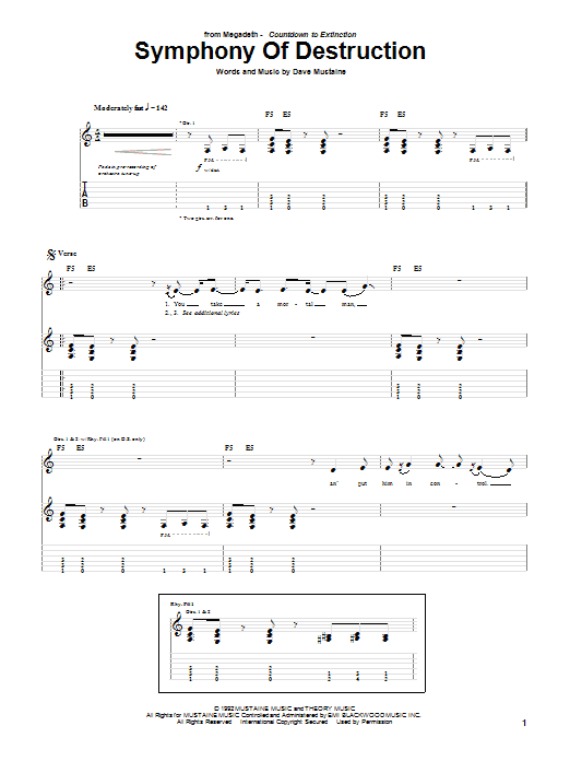 Produktgalerie: Seite 1 von 1 Symphony Of Destruction, Megadeth, Gitarre