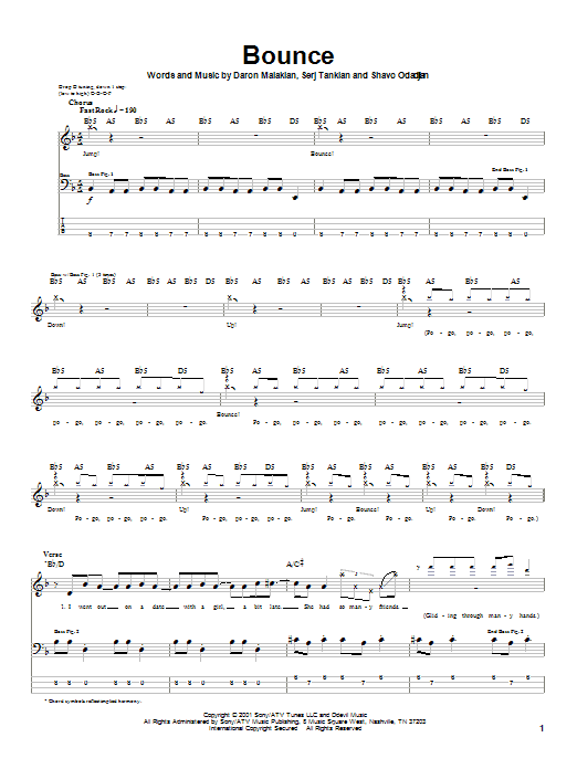 Produktgalerie: Seite 1 von 1 Bounce, System Of A Down, E-Bass
