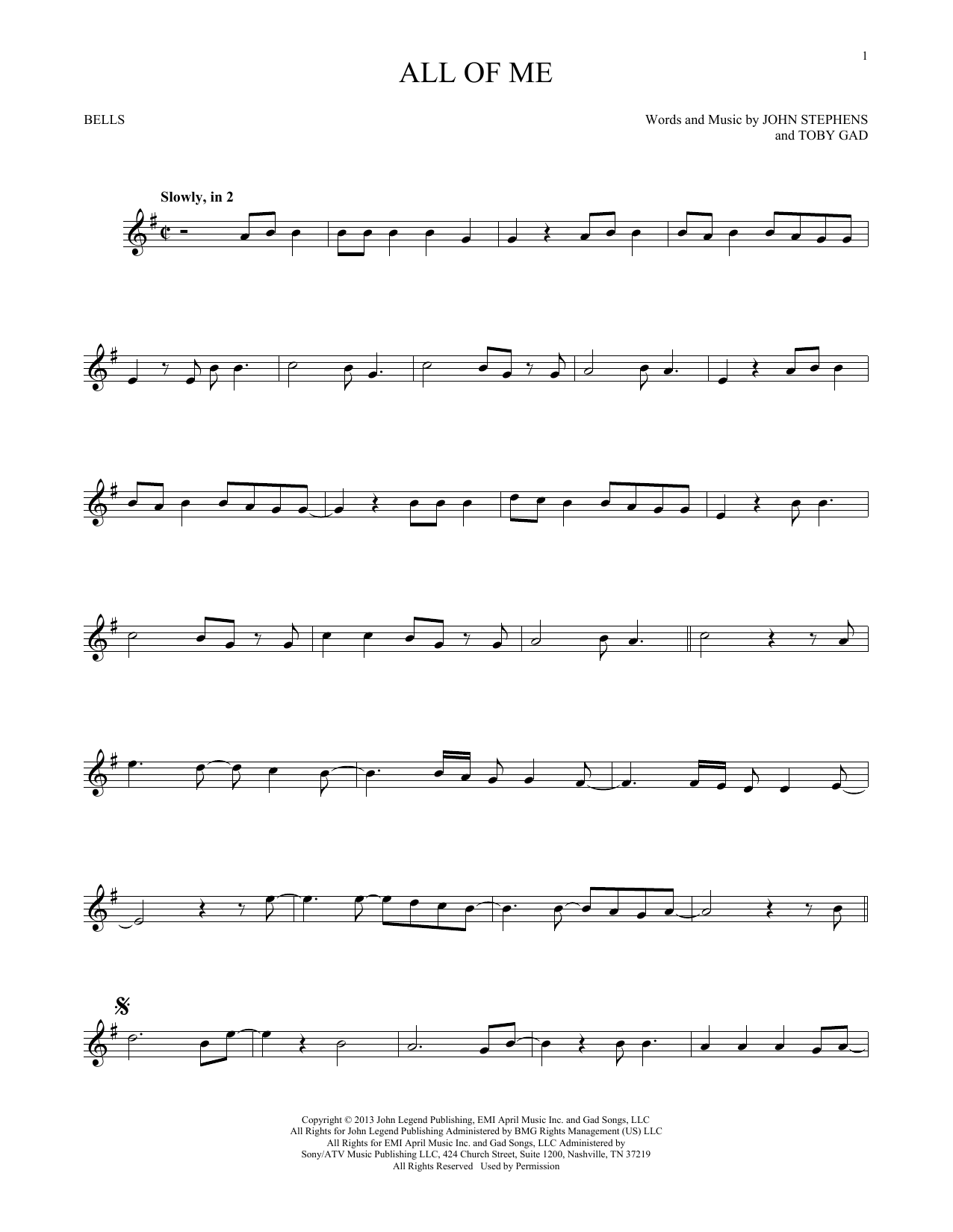 Produktgalerie: Seite 1 von 1 All Of Me, John Legend, Percussion
