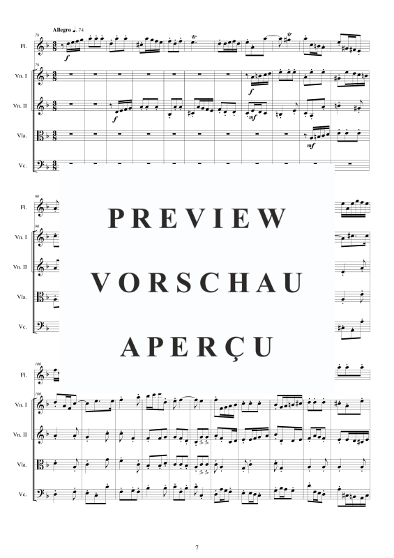 Produktgalerie: Seite 8 von 11 Concerto No.7 to 5 in D_Moll Op.5, , Querflöte Solo und Streicher Ensemble