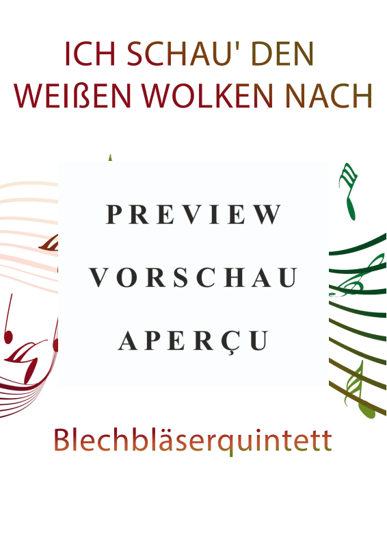 Produktgalerie: Seite 2 von 11 Ich schau´ den weißen Wolken nach, Nana Mouskouri, (Blechbläserquintett)