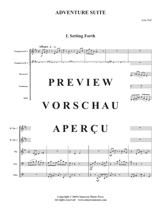 Produktgalerie: Seite 3 von 20 Adventure Suite , , (Blechbläser Quintett)