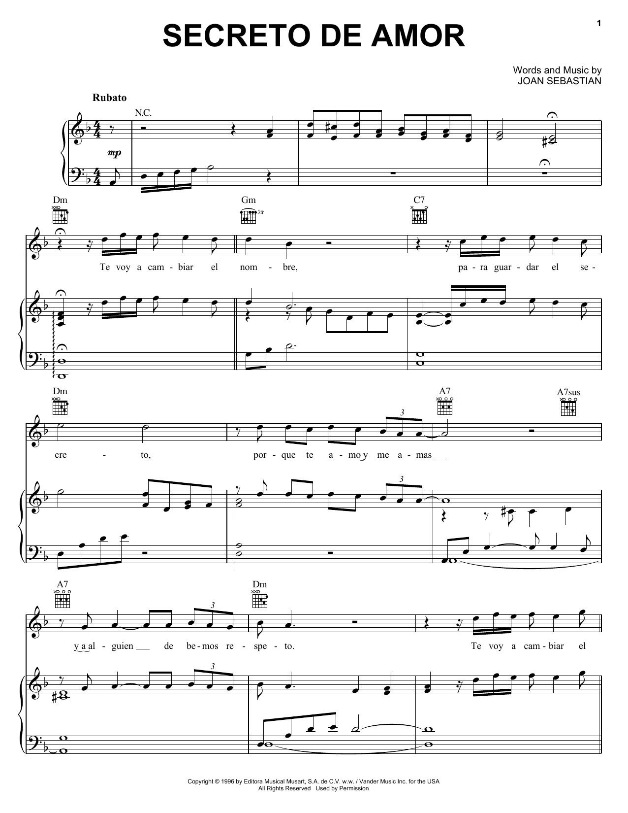 Produktgalerie: Seite 1 von 1 Secreto De Amor, Joan Sebastian, Gesang, Gitarre, Klavier