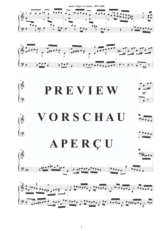 Produktgalerie: Seite 4 von 5 Fuge in D-Moll BWV 905b - Piano Version, , Klavier Solo