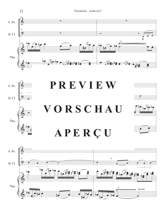 Product gallery: Page 16 of 21 Visitations from the Dark , , (alto saxophone, bass clarinet and piano)
