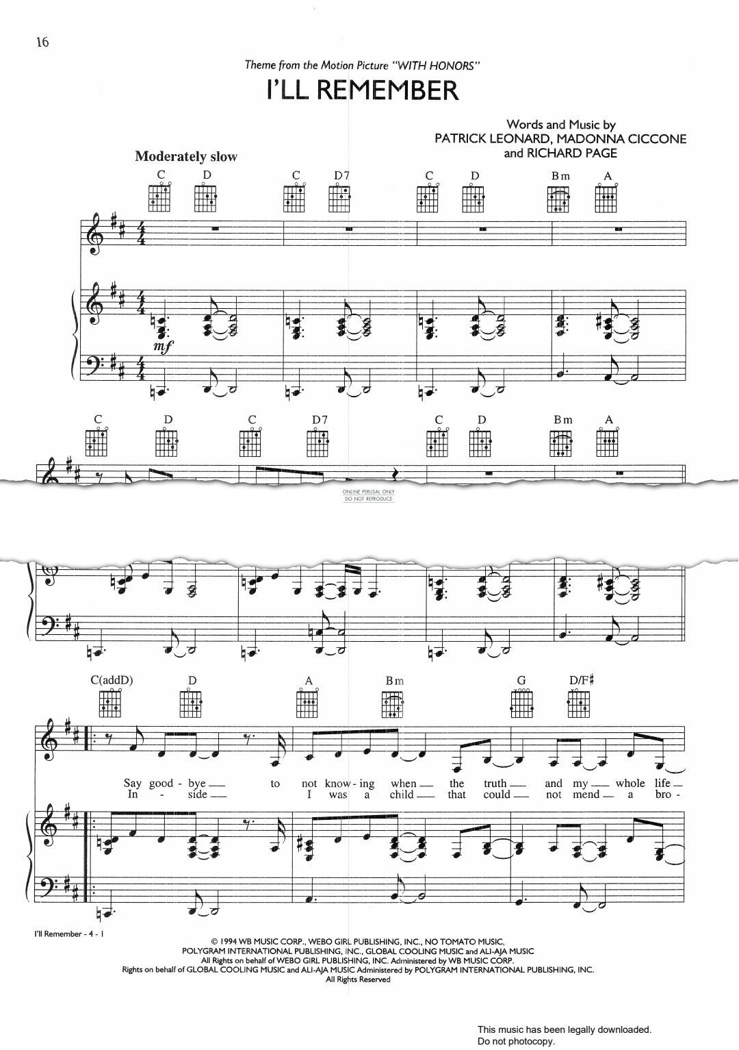 Product gallery: Page 1 of 1 I'll Remember, Madonna