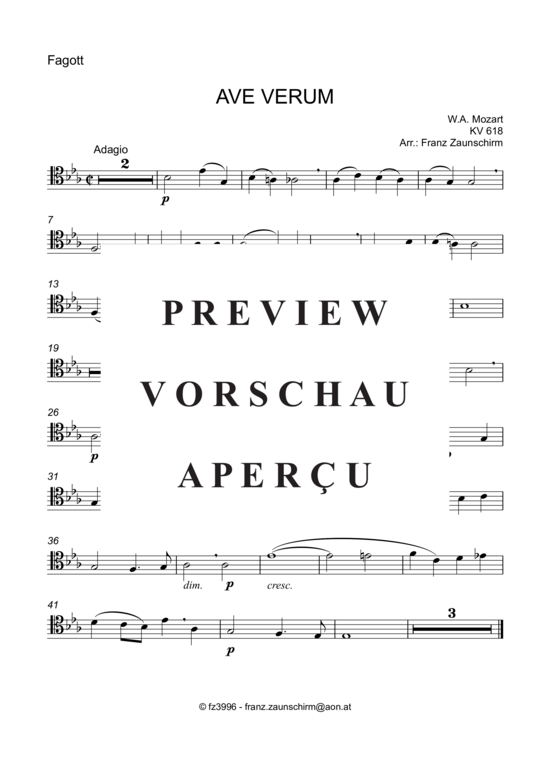 Product gallery: Page 5 of 8 Ave verum , , (bassoon + piano)