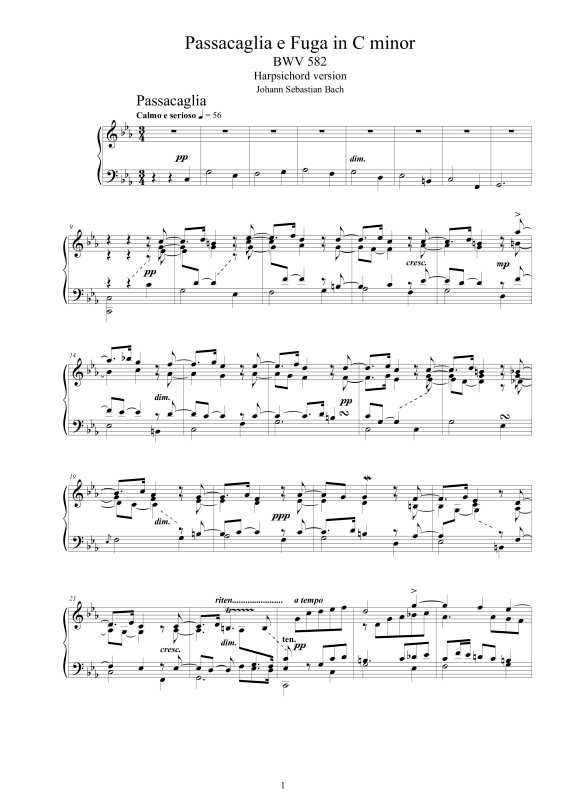 Produktbild zu: Passacaglia e Fuge in C-Moll BWV 582Johann Sebastian Bach