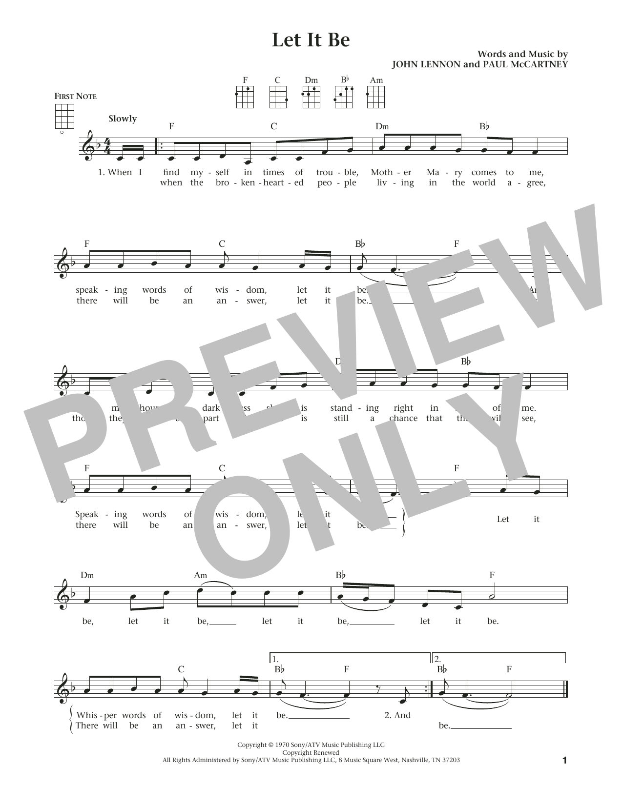 Product gallery: Page 1 of 1 Let It Be (from The Daily Ukulele) (arr. Liz and Jim Beloff), The Beatles