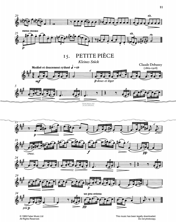 Product gallery: Page 1 of 1 Petite Pièce, Claude Debussy