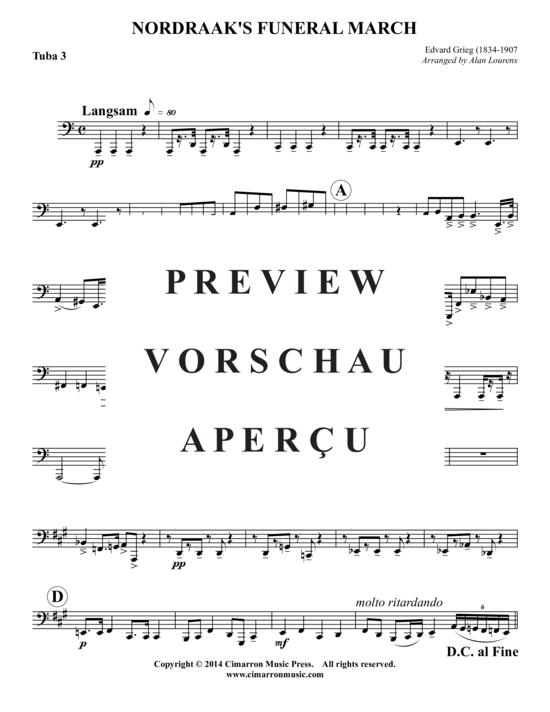 Product gallery: Page 14 of 14 Nordraak's Funeral Marsch , , (3x Baritone, 3x Tuba)