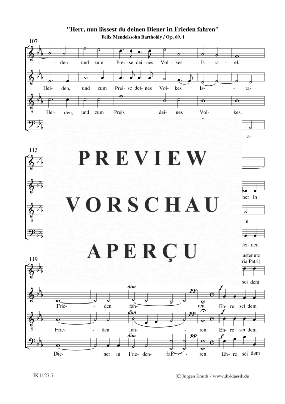 gallery: Herr, nun lässest du deinen Diener in Frieden fahren  op.69.1, , Gemischter Chor